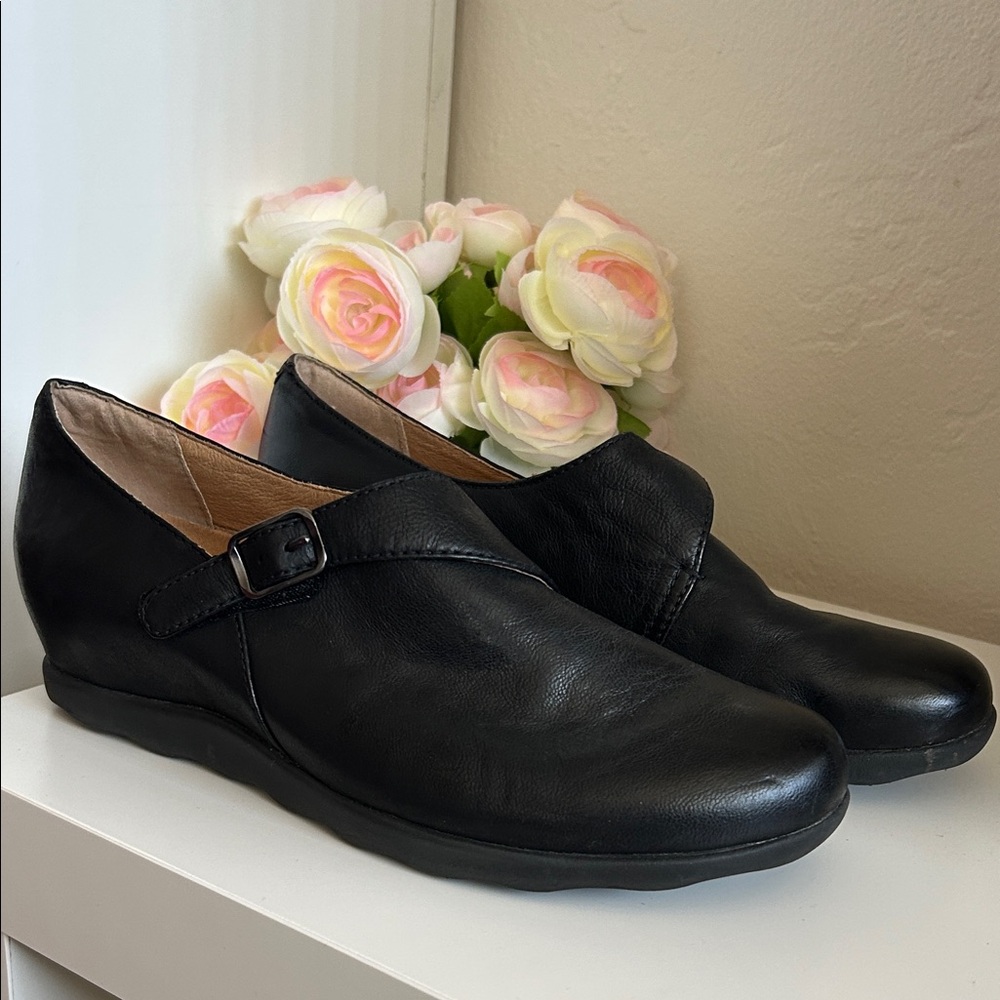Dansko Black Leather Loafers